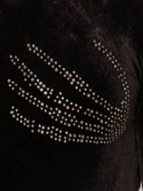 Men's crew neck long sleeve Rhinestone Decor Bodysuit